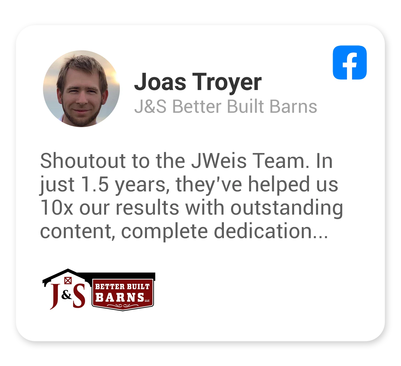 General Contractor Client Review from Joas Troyer